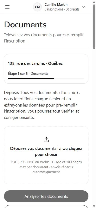 Uploading property documents in Listor