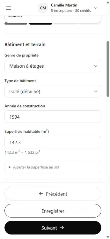 Reviewing extracted property data in Listor